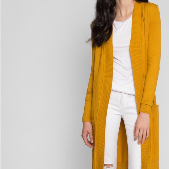 mustard yellow duster cardigan